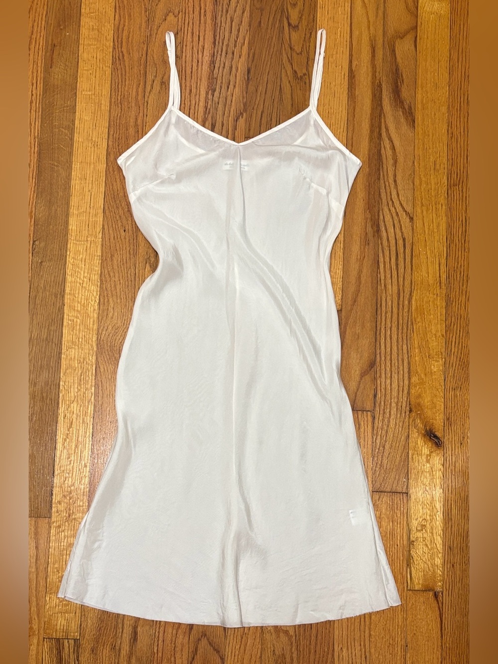 The Lady and The Sailor Bias Cut White Silk Slip Dress